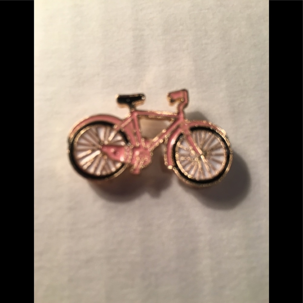 Pink bicycle bike enamel pin